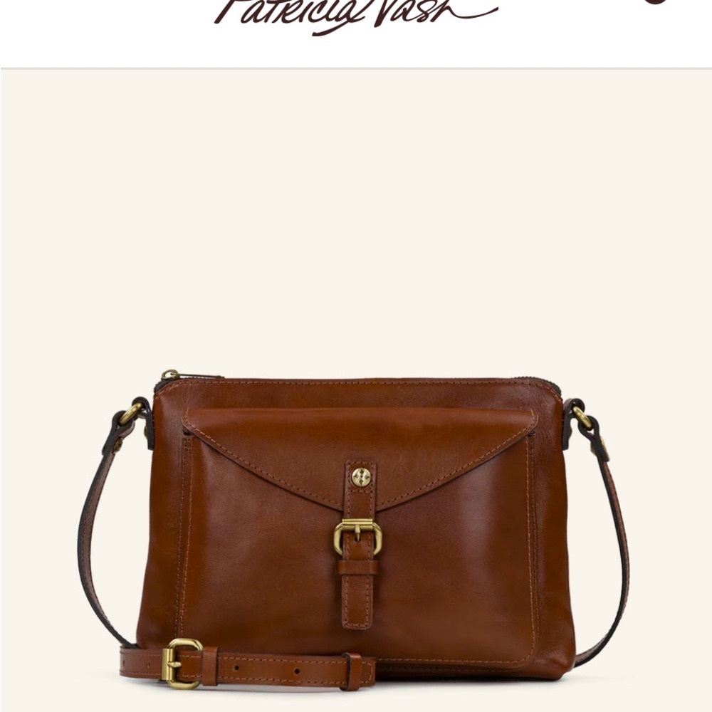 Patricia Nash Avellino Cognac Crossbody Leather Shoulder Bag